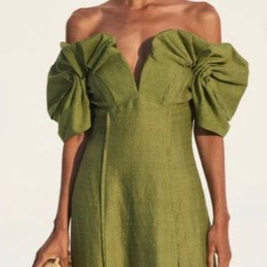 Cult Gaia Green Off the Shoulder Dress - Sold Out Everywhere